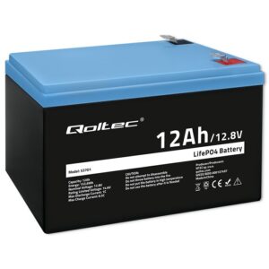 Qoltec 53701 LiFePO4 ličio geležies fosfato baterija | 12,8 V | 12Ah | 153,6 Wh | BMS