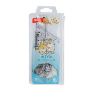 Liniuočių rinkinys DELI miYou 4 dalių, skaidrios