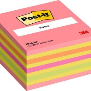 Lipnūs lapeliai Post-it, 76x76mm, 450 lapelių, geltonos ir rožinės spalvos