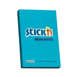 Lipnūs lapeliai Stick´N 21207, 51x76mm, 100 lapelių,Nenoninės  mėlynos spalvos