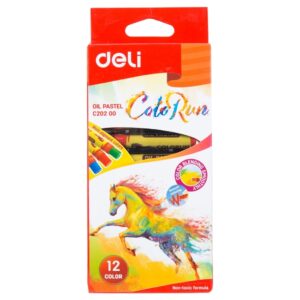 Aliejinės kreidelės DELI EC20200, 12 spalvų