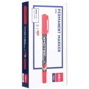 Permanentinis žymeklis DELI EU10440 , dvipusis, raudonos spalvos - Image 3