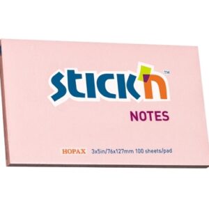 Lipnūs lapeliai Stick´N 21154, 76x127mm, 100 lapelių, rožinės spalvos