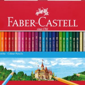 Spalvoti pieštukai Faber-Castell, 36 spalvų, metalinėje dėžutėje