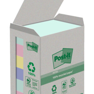 Lipnūs lapeliai 3M Post-it® Recycling Assorted 38mmx51mm 6vnt. po 100 lapelių