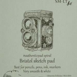 Bloknotas eskizams Bristol AUTHENTIC, A4, 185gr, 50 lapų, su spirale viršuje, kieta nugarėle