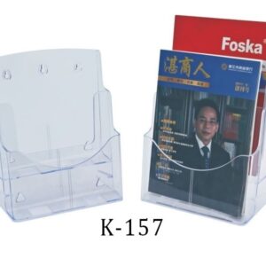 Bukletų laikiklis K-157, A4, pastatomas/pakabinamas, 2 skyrių