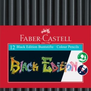 Spalvoti pieštukai Faber-Castell, Black Edition, 12 spalvų