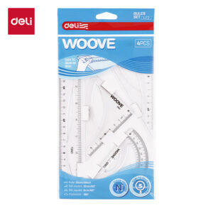 Liniuočių rinkinys DELI Woove 20 cm, 4 vnt., skaidrios