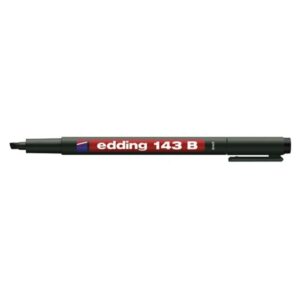 Permanentinis žymeklis Edding 143 B OHP, kirstu galiuku, 1-3mm, juodos spalvos