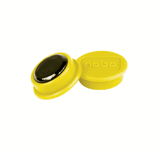 Magnetai Nobo, 24mm, geltonos spalvos, 10 vnt./pak.