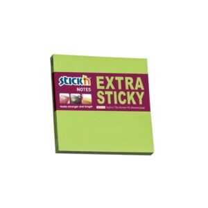 Lipnūs lapeliai Stick´N Extra Sticky 21671, 76x76mm, 90 lapelių, neoninės žalios spalvos