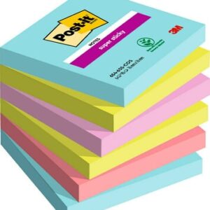 Lipnus užrašų lapeliai 3M Post-it® Super Sticky Cosmic, 76mmx76mm, 6vnt. po 90 lapelių