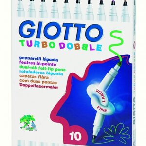 Flomasteriai Fila Giotto Turbo Dobble, dvipusiai, 10 spalvų