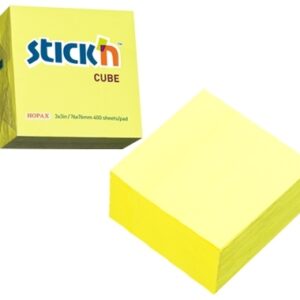 Lipnūs lapeliai Stick´N 21010, 76x76mm, 400 lapelių, geltonos spalvos