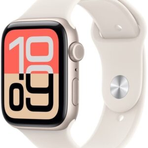 Apple Watch SE 3 GPS 44mm Starlight Aluminium Case with Starlight Sport Band - M/L MEHJ4RK/A