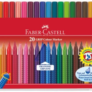 Flomasteriai Faber-Castell GRIP, 20 spalvų