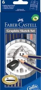 Pieštukų rinkinys Faber-Castell Goldfaber 1221, be trintuko, padrožti, 6vnt.