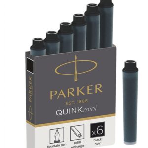 Kapsulės Parker Quink Mini, juodos spalvos