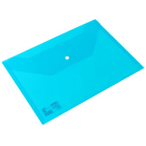 Aplankas - vokas DELI 10472 A4 su spaustuku, plastikinis, šviesiai mėlynos spalvos - Image 3