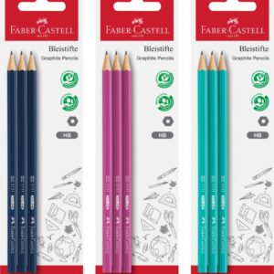 Pieštukas Faber-Castell 1111 HB 3vnt / pak. Spalvoti