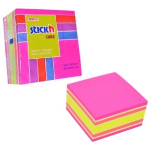 Lipnūs lapeliai Stick´n, 76x76mm, 400 lapelių, rožinės spalvos atspalviai