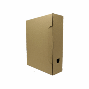 Archyvinė dėžė College A4 8cm, su dangčiu, rudos spalvos