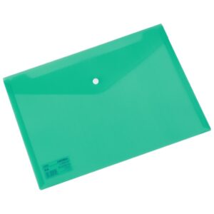Aplankas - vokas DELI, A4, su spaustuku, žalios spalvos - Image 2