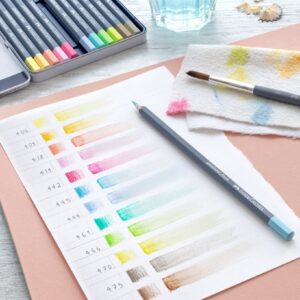 Akvareliniai pieštukai Faber-Castell Goldfaber Aqua Creative Studio, 12 pastelinių spalvų - Image 4