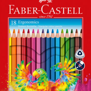 Ergonominiai spalvoti pieštukai Faber-Castell, 18 vnt.