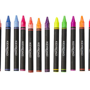 Vaškinės kreidelės Keyroad, 8mm, 12 neoninių spalvų - Image 2