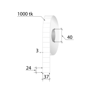Terminės etiketės ECO 37x24mm 1000 vnt.