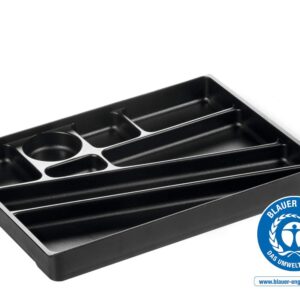 Dėklas į stalčių smulkiems biuro reikmenims Durable, plastikinis,8 skyreliai,  juodos spalvos, 340x240x36mm