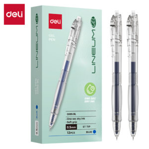 Gelinis rašiklis Deli Lineum Gel 0,5mm, greitai džiūstantis, mėlynos spalvos