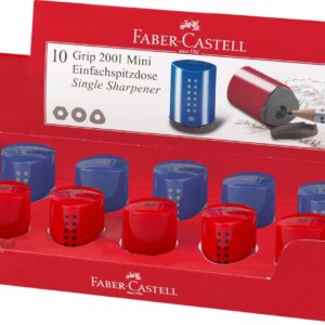 Drožtukas Faber-Castell Grip 2001 mini, plastikinis, su konteineriu, mėlynos/raudonos spalvos - Image 3