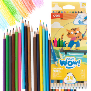 Spalvoti pieštukai DELI ColorWow tribriauniai, 24 spalvų - Image 2