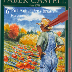 Teptukiniai rašikliai piešimui Faber-Castell Pitt Artist Pen, Harvest, 6 spalvų
