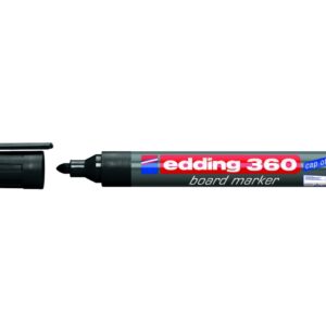 Žymeklis baltai lentai Edding 360, apvaliu galiuku, 1,5-3mm, juodos spalvos