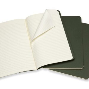 Užrašų knygutė Moleskine Cahier 13x21cm, linijomis, minkštu viršeliu, žalios spalvos - Image 2
