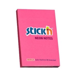 Lipnūs lapeliai Stick´N 21161, 51x76mm, 100 lapelių,Neoninės rožinės spalvos