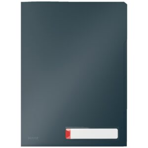 Aplankas vokelis Leitz Cosy Privacy su 3 skirtukais,L formos, A4, aksominės pilkos spalvos, 3vnt.