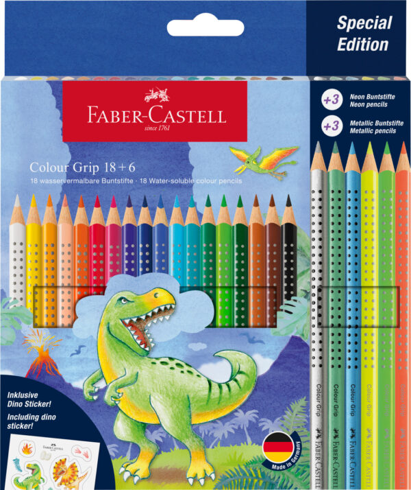 201546_Colour Grip colour pencil, special edition dinosaurus, 18+6