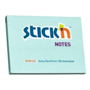 *Lipnūs lapeliai Stick´N, 76x102mm, 100 lapelių, melsvos spalvos