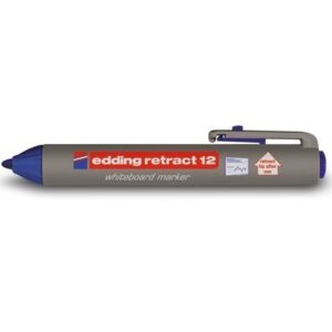 Žymeklis baltai lentai Edding 12, apvaliu galiuku, 1,5-3mm, automatinis, mėlynos spalvos