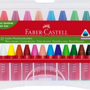 Vaškinės kreidelės Faber-Castell Jumbo, 12 spalvų