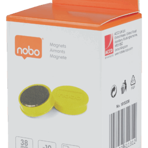 Magnetai Nobo, 38mm, geltonos spalvos, 10 vnt./pak. - Image 7