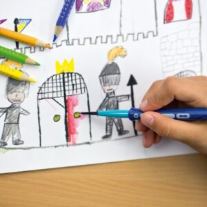 Akvareliniai spalvoti pieštukai Faber-Castell Grip, tribriauniai, 6 spalvų - Image 2