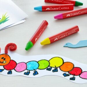 Vaškinės kreidelės Faber-Castell Jumbo, tribriaunės, 24 spalvos - Image 4