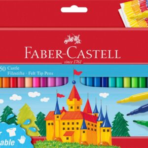 Flomasteriai Faber-Castell Castle Cardboardbox, 50 spalvų