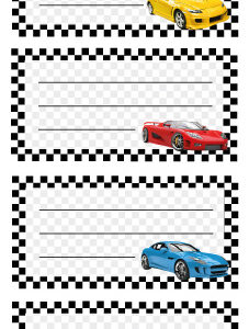 Lipdukai sąsiuviniams Charlot (Automobiliai) 76x35mm
